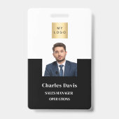Badge carte d'identité de l'employé noir sécurité de l'e (Avant)
