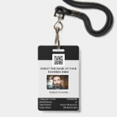 Badge Carte d'identité de l'employé PERSONNALISÉ modèle (Avant avec lanière)