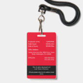 Badge Carte d'identité de l'employé PERSONNALISÉ modèle  (Back with Lanyard)