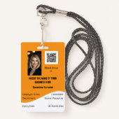 Badge Carte d'identité de l'employé PERSONNALISÉ modifia (Devant avec lanière)