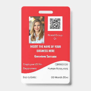 Badge Carte d'identité de l'employé PERSONNALISÉ modifia