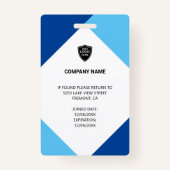 Badge Carte d'identité de l'employé personnalisée Code Q (Dos)