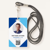 Badge Carte d'identité de l'employé personnalisée Code Q (Devant avec lanière)