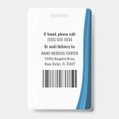 Badge Carte d'identité de l'employé personnalisée Infirm (Dos)