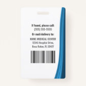 Badge Carte d'identité de l'employé personnalisée Infirm (Dos)