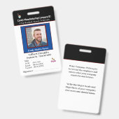 Badge Carte d'identité de l'employé Photo personnalisé (Avant & arrière)