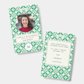 Badge Carte d'identité de l'employé vert géométrique (Avant & arrière)