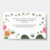 Badge Carte d'identité de l'enfant de l'école personnali (Arrière)