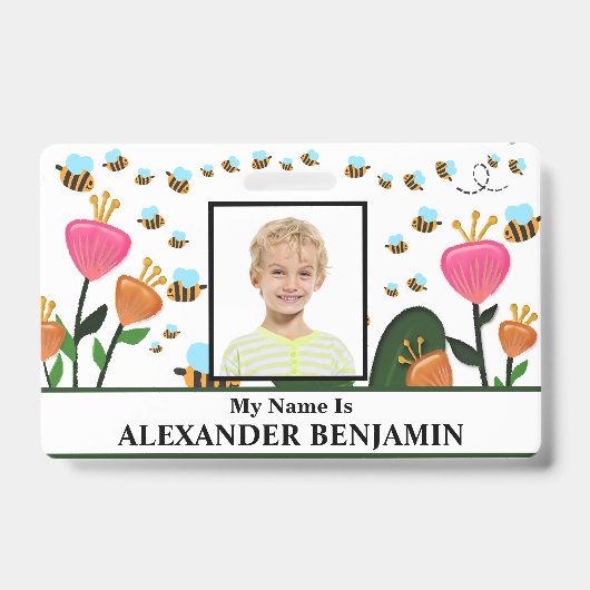 Badge Carte d'identité de l'enfant de l'école personnali (Avant)