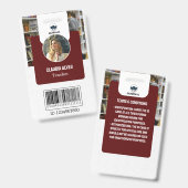 Badge Carte d'identité de l'enseignant | Carte d'identit (Avant & arrière)