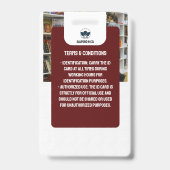 Badge Carte d'identité de l'enseignant | Carte d'identit (Arrière)
