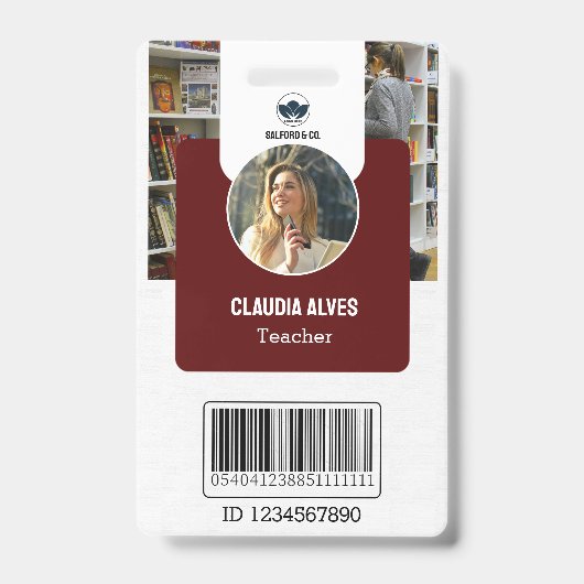 Badge Carte d'identité de l'enseignant | Carte d'identit (Avant)