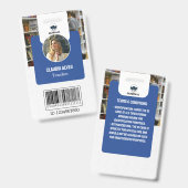 Badge Carte d'identité de l'enseignant | Carte d'identit (Avant & arrière)