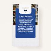 Badge Carte d'identité de l'enseignant | Carte d'identit (Dos)