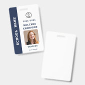 Badge Carte d'identité de l'enseignant personnalisé Nom  (Avant & arrière)