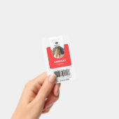 Badge Carte d'identité de l'enseignant simple | Red Coll (Manuel / portable)