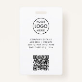 Badge Carte d'identité de l'entreprise | Moderne employé (Dos)
