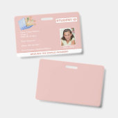 Badge Carte d'identité de l'étudiant de l'école d'accuei (Avant & arrière)