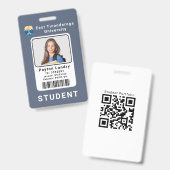 Badge Carte d'identité de l'étudiant de l'école Modèle G (Avant & arrière)