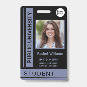 Badge Carte d'identité de l'étudiant université bleu pou