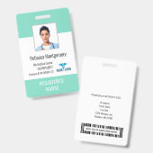 Badge Carte d'identité de l'infirmière de l'employé du c (Avant & arrière)