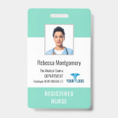 Badge Carte d'identité de l'infirmière de l'employé du c (Avant)