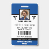 Badge Carte d'identité de l'infirmière de l'employé Médi (Face)