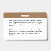 Badge Carte d'identité de nom de l'employé personnalisée (Arrière)