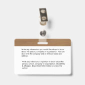 Badge Carte d'identité de nom de l'employé personnalisée (Arrière avec clip)