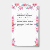 Badge Carte d'identité de nom de photo de l'employé pers (Back)