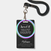 Badge Carte d'identité de passe d'anniversaire Sweet 16  (Front with Lanyard)