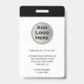 Badge Carte d'identité de pompier avec nom et photo du s (Arrière)