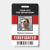 Badge Carte d'identité de pompier avec nom et photo du s (Avant)