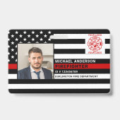 Badge Carte d'identité de pompier personnalisée avec pho (Avant)
