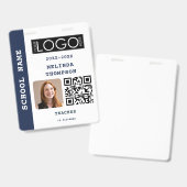 Badge Carte d'identité de professeur avec nom du bureau (Avant & arrière)