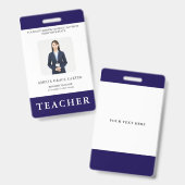 Badge Carte d'identité de professeur Nom École Modèle Ph (Avant & arrière)