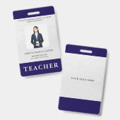 Badge Carte d'identité de professeur Nom École Modèle Ph (Avant & arrière)