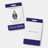 Badge Carte d'identité de professeur Nom École Modèle Ph (Avant & arrière)