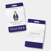 Badge Carte d'identité de professeur Nom École Modèle Ph (Avant & arrière)