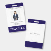 Badge Carte d'identité de professeur Nom École Modèle Ph (Avant & arrière)