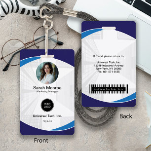 Badge Carte d'identité de sécurité avec code-barres et l