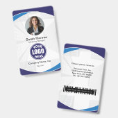 Badge Carte d'identité de sécurité avec code-barres et l (Avant & arrière)