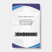 Badge Carte d'identité de sécurité avec code-barres et l (Arrière)