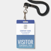 Badge Carte d'identité de visiteur avec logo de l'entrep (Avant avec lanière)