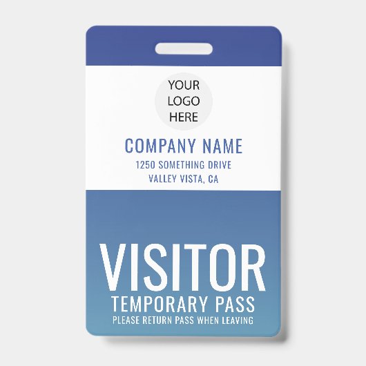 Badge Carte d'identité de visiteur avec logo de l'entrep (Avant)