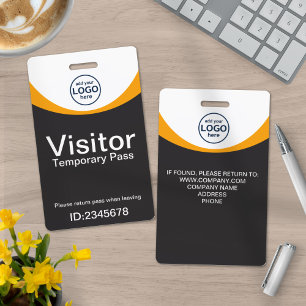 Badge Carte d'identité de visiteur d'entreprise grise ja