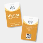 Badge Carte d'identité de visiteur d'entreprise jaune Co (Avant & arrière)