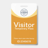 Badge Carte d'identité de visiteur d'entreprise jaune Co (Avant)