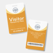 Badge Carte d'identité de visiteur d'entreprise jaune Co (Recto et verso)