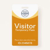 Badge Carte d'identité de visiteur d'entreprise jaune Co (Devant)